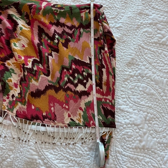 Zara Beaded Multicolor Wrap Mini Skirt - Picture 8 of 9